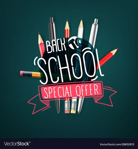 Back to school special offer banner with doodle Vector Image