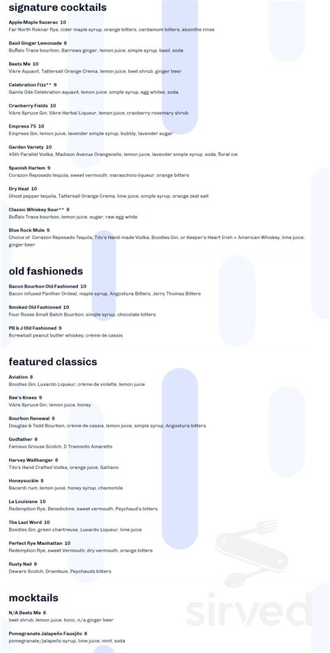 Blue Rock Grill menus in Duluth, Minnesota, United States