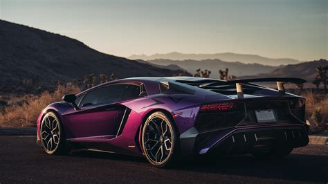 Ultra Violet Lamborghini Aventador SV Turbo.