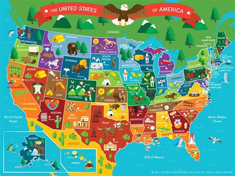 Maps on the Web — interesting-maps: Illustrated map of the US by... | Illustrated map, United ...