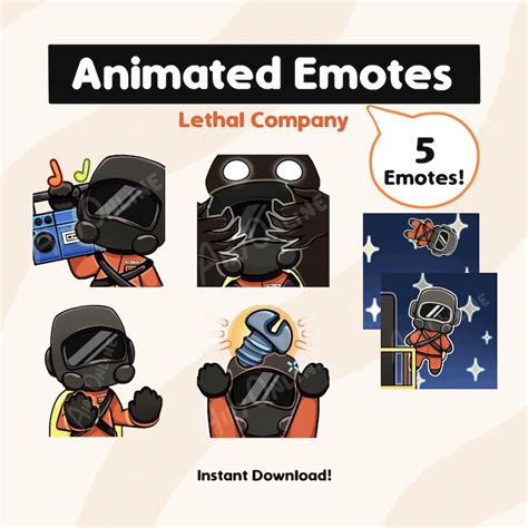 X5 Animated Emotes Lethal Company for Twitch / Youtube / Streaming - Etsy