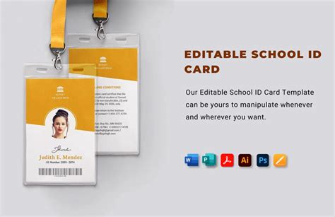 High School ID Card Template - Download in Word, Illustrator, PSD, Apple Pages, Publisher ...