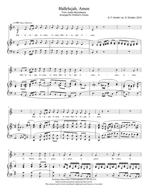 Hallelujah, Amen sheet music for Piano, Voice download free in PDF or MIDI