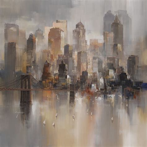 Abstract Cityscapes by Wilfred Lang | Cityscape painting, City painting ...