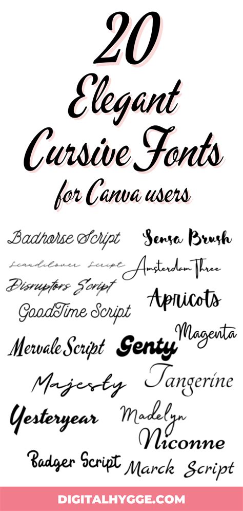 Best Free Cursive Fonts in Canva | Dafont, Design logo, Font design