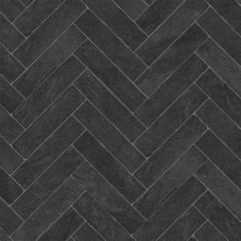 FAUS Stone Effects 8mm Black Herringbone Ultra Matt Waterproof Laminate Flooring (S180130 ...