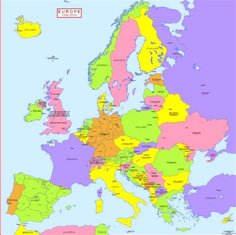 1990 Map Of Europe - Zip Code Map