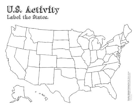 Blank 50 States Map Printable