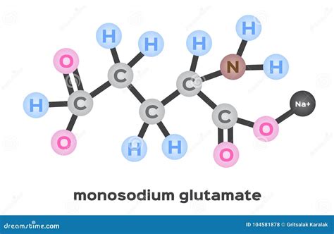 Monosodium Glutamate Structure Vector Stock Vector - Illustration of vitamin, food: 104581878