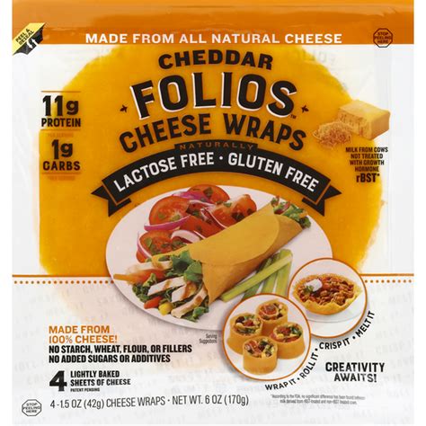 Folios Cheese Wraps, Cheddar (4 each) Delivery or Pickup Near Me ...