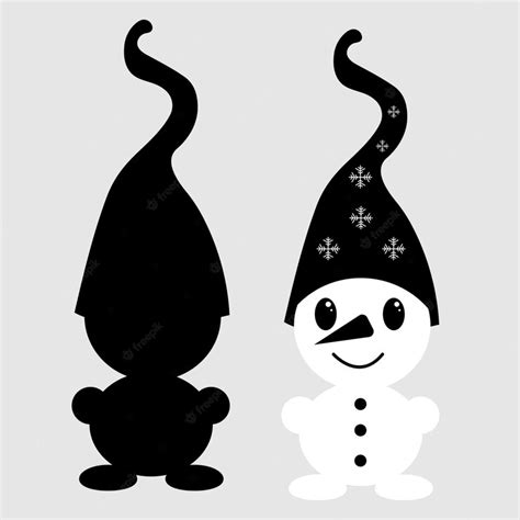 Premium Vector | Snowman silhouette vector on white background