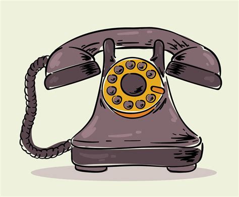 Hand Drawn Rotary Telephone Vector Vector Art & Graphics | freevector.com