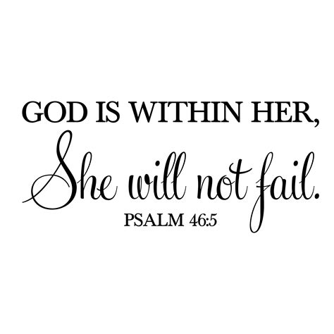 Psalm 46v5 Vinyl Wall Decal 2 God is Within Her She Will Not Fail