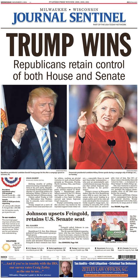 What front pages of US newspapers look like the morning after Donald Trump’s presidential ...