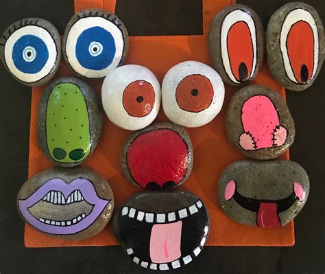 Funny Faces Story Stones Painted Rocks 12 Piece Set | Etsy