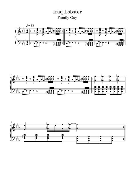 Iraq lobster – Peter Griffen Sheet music for Piano (Solo) | Musescore.com