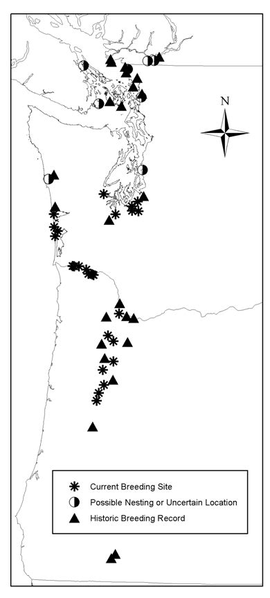 Current and historic Streaked Horned Lark breeding localities and ...