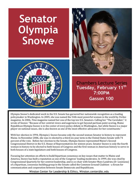 Senator Olympia Snowe