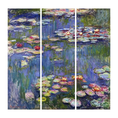 Claude Monet - Water Lilies / Nympheas Triptych | Zazzle