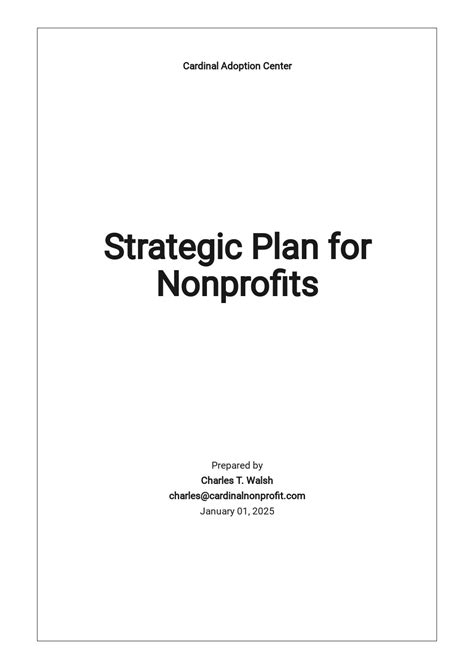 Free Strategic Plan Template For Nonprofits