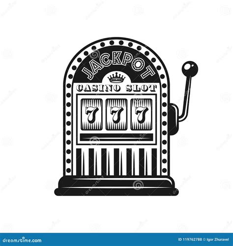 Casino Slot Machine Vector Monochrome Style Object Stock Vector ...