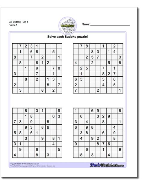 Sudoku Puzzle Printable With Answers - Printable Crossword Puzzles