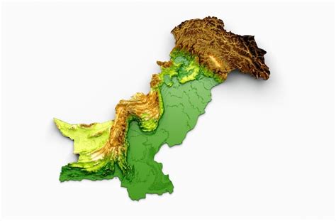 Premium Photo | Pakistan Map Shaded relief Color Height map on the sea ...