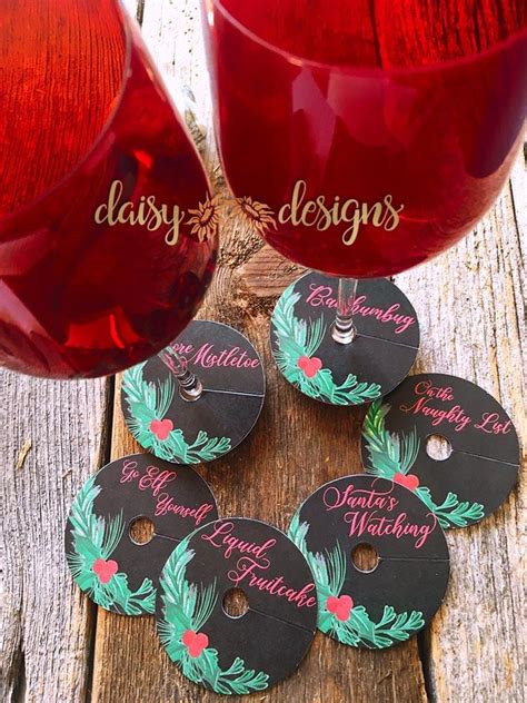 Holiday Wine Glass Tags by Daisy Designs of Ottawa