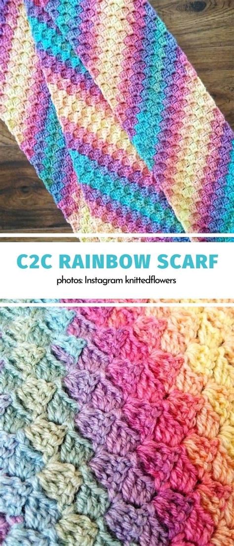 C2C Scarf Ideas and Patterns | Crochet scarf pattern free, Scarf ...