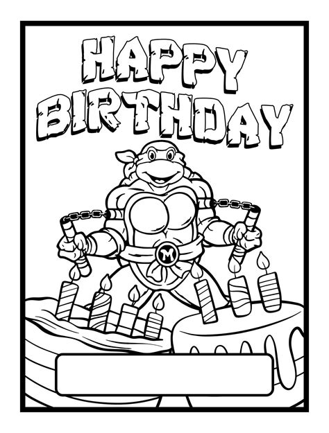 Ninja Turtle Birthday Card Printable