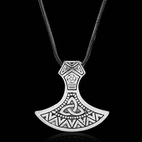 MQCHUN Valknut Odin 's Symbol Of Norse Pendant Necklace Viking Warriors Mammen Axe Antique ...