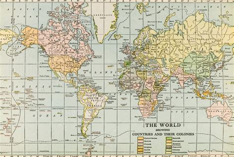 World map like it was in the 1940s including U.R.S.S. and other – Stock Editorial Photo © aetb ...