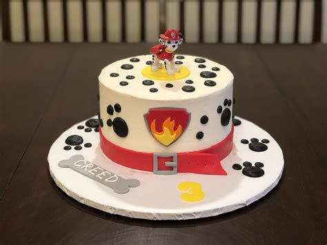 It’s a Marshall Paw Patrol themed cake for Creed’s 3rd birthday celebration! 🔥🐾 Taste and see ...