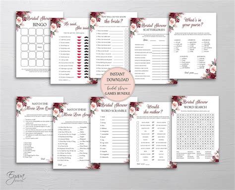 Burgundy Blush Bridal Shower Evite Template Floral Electronic - Etsy