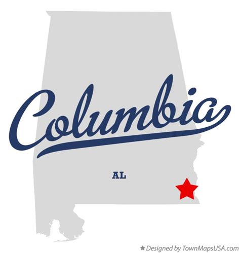 Map of Columbia, AL, Alabama