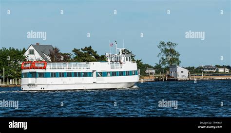 Bay Shore, New York, USA - 8 June 2019: A ferry boat heading out of Bay ...