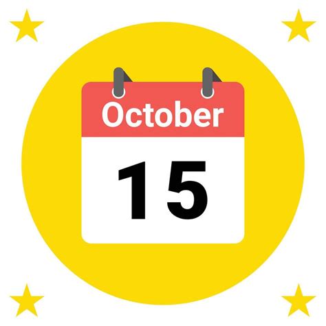 October 15 Daily Calendar Icon 24487087 Vector Art at Vecteezy