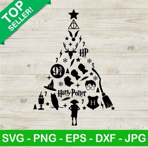 Harry potter christmas tree SVG, Harry potter SVG, Christmas tree SVG