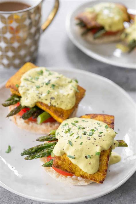 Vegan Eggs Benedict with Asparagus - Delish Knowledge