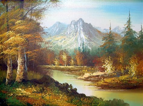 Vintage landscape oil painting by Hendel