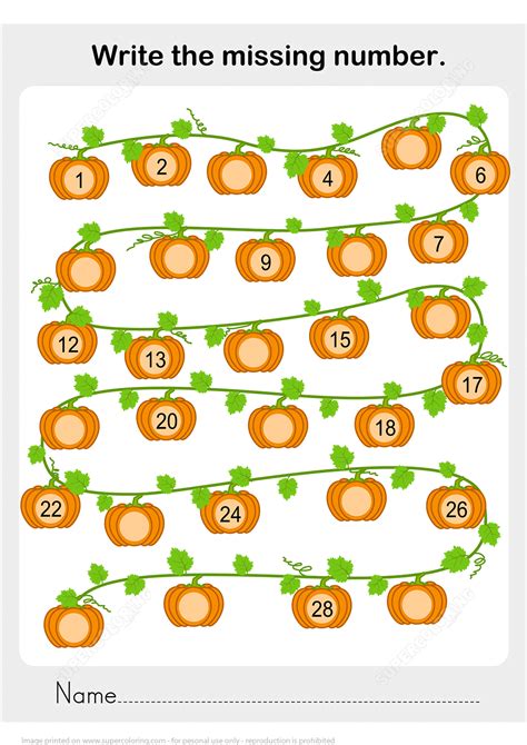 Number Sequence 1-29 Worksheet | Free Printable Puzzle Games