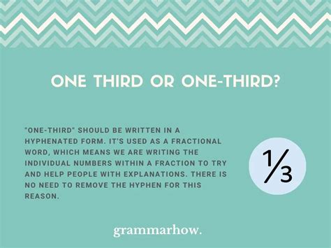 One third or One-third? (Helpful Examples)