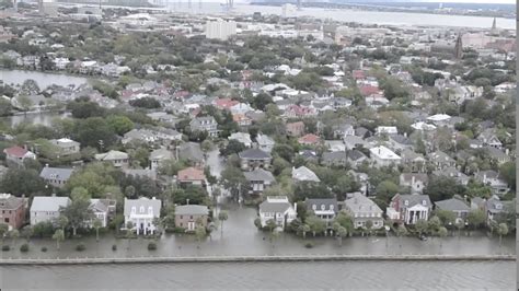 Hurricane Matthew Floods Charleston, SC - Aerial View - YouTube