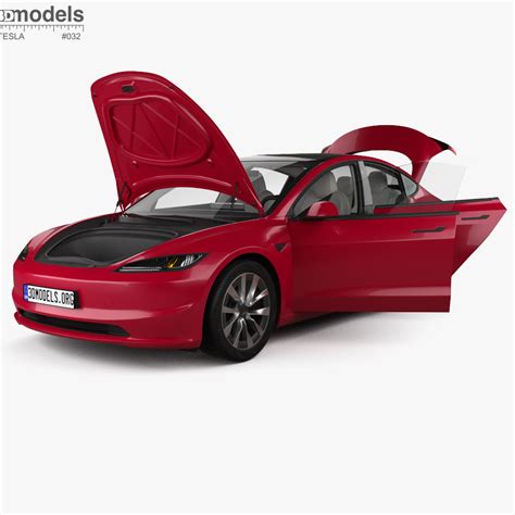 Tesla Model 3 Performance with HQ interior 2024 3D model - Download ...