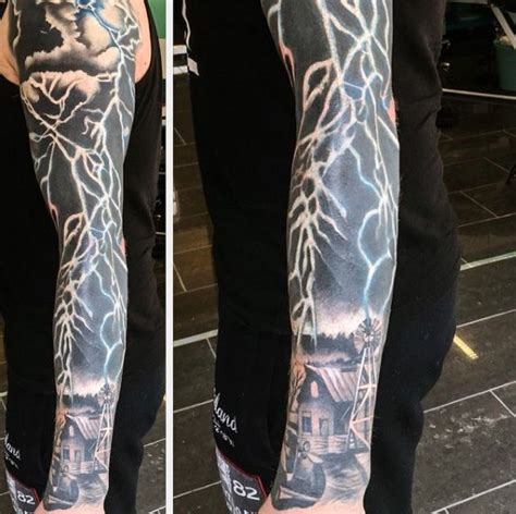 60 Lightning Tattoo Designs For Men - High Voltage Ideas | Lightning ...