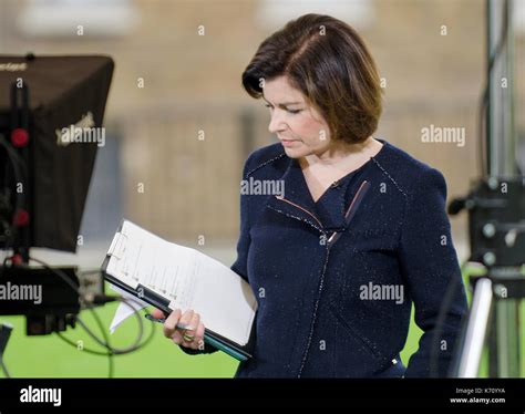 Jane Hill, BBC news journalist, on College Green, Westminster reporting ...