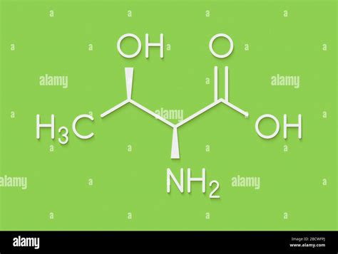 Threonine (l-threonine, Thr, T) amino acid molecule. Skeletal formula Stock Photo - Alamy