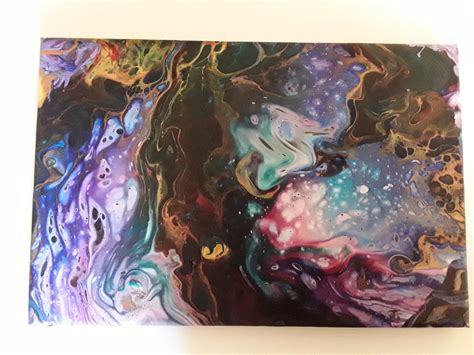 Purple space acrylic pour | Purple space, Painting, Art