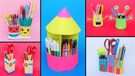 5 DIY Pen/Pencil Holder | Best out of waste | Easy Pen Stand making at ...