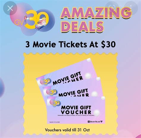 Last Piece of Golden Village Movie Gift Voucher, Tickets & Vouchers, Vouchers on Carousell